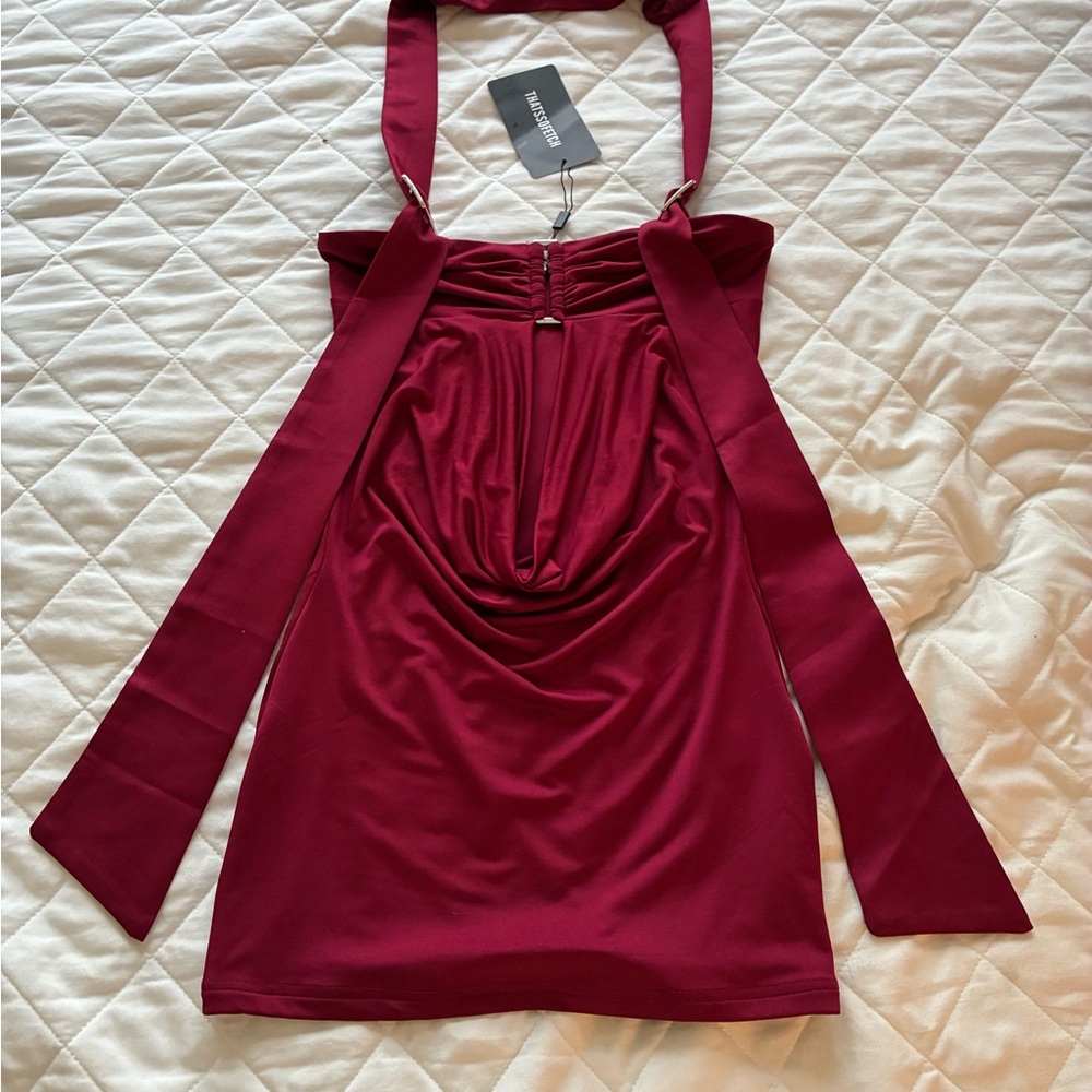 Eden Strapless Mini Dress -
Burgundy - Picture 6 of 7